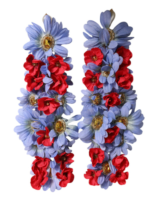 Boucles d'oreilles à clip florales en laiton doré Dolce &amp; Gabbana