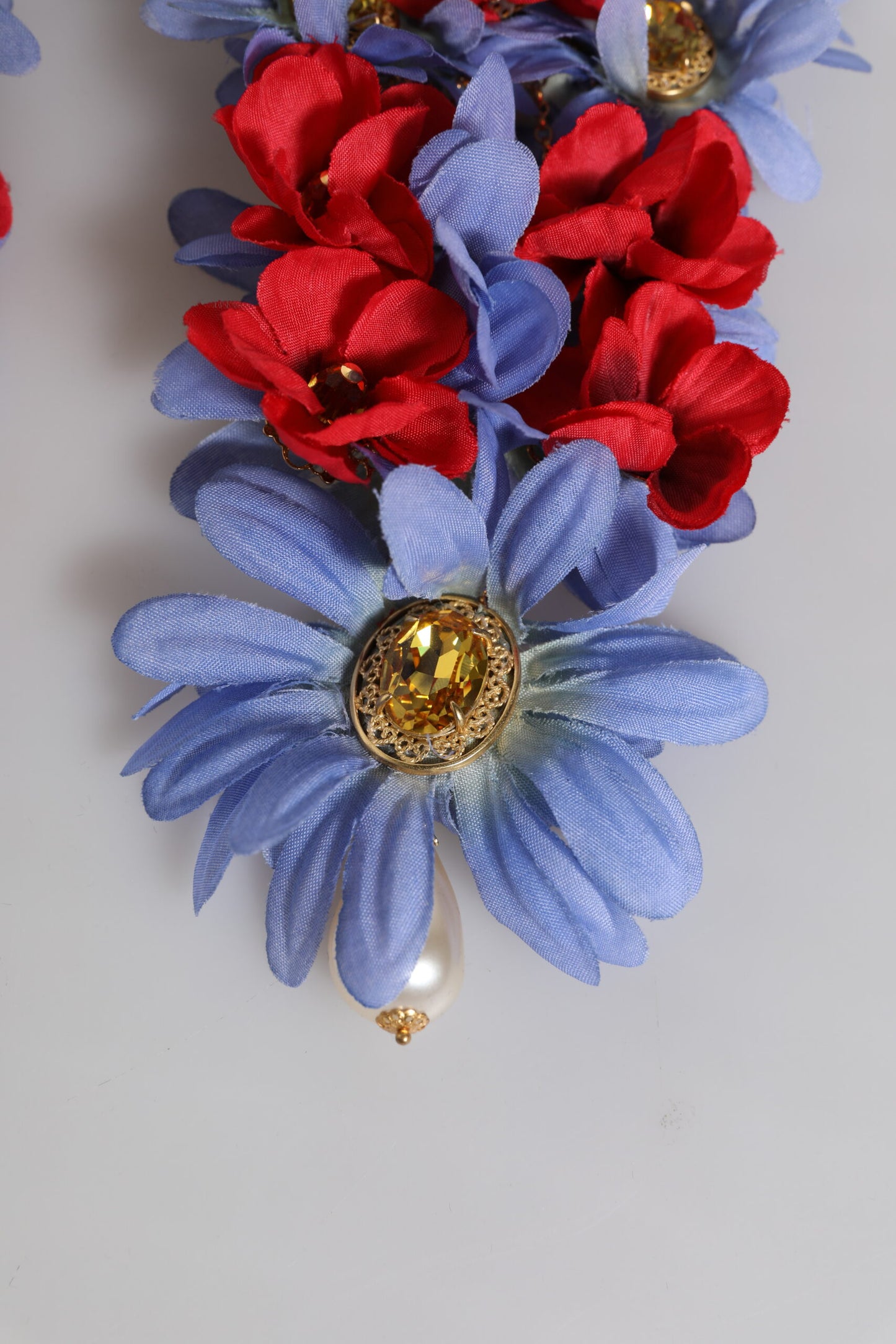 Boucles d'oreilles à clip florales en laiton doré Dolce &amp; Gabbana