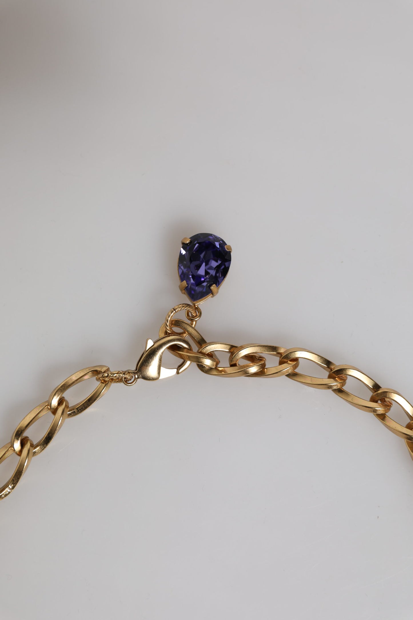 Collier Dolce &amp; Gabbana en laiton doré et cristaux floraux