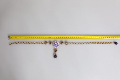 Collier Dolce &amp; Gabbana en laiton doré et cristaux floraux