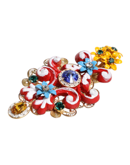 Pince à cheveux Dolce &amp; Gabbana Multicolor Spring CARRETTO en laiton doré et cristal