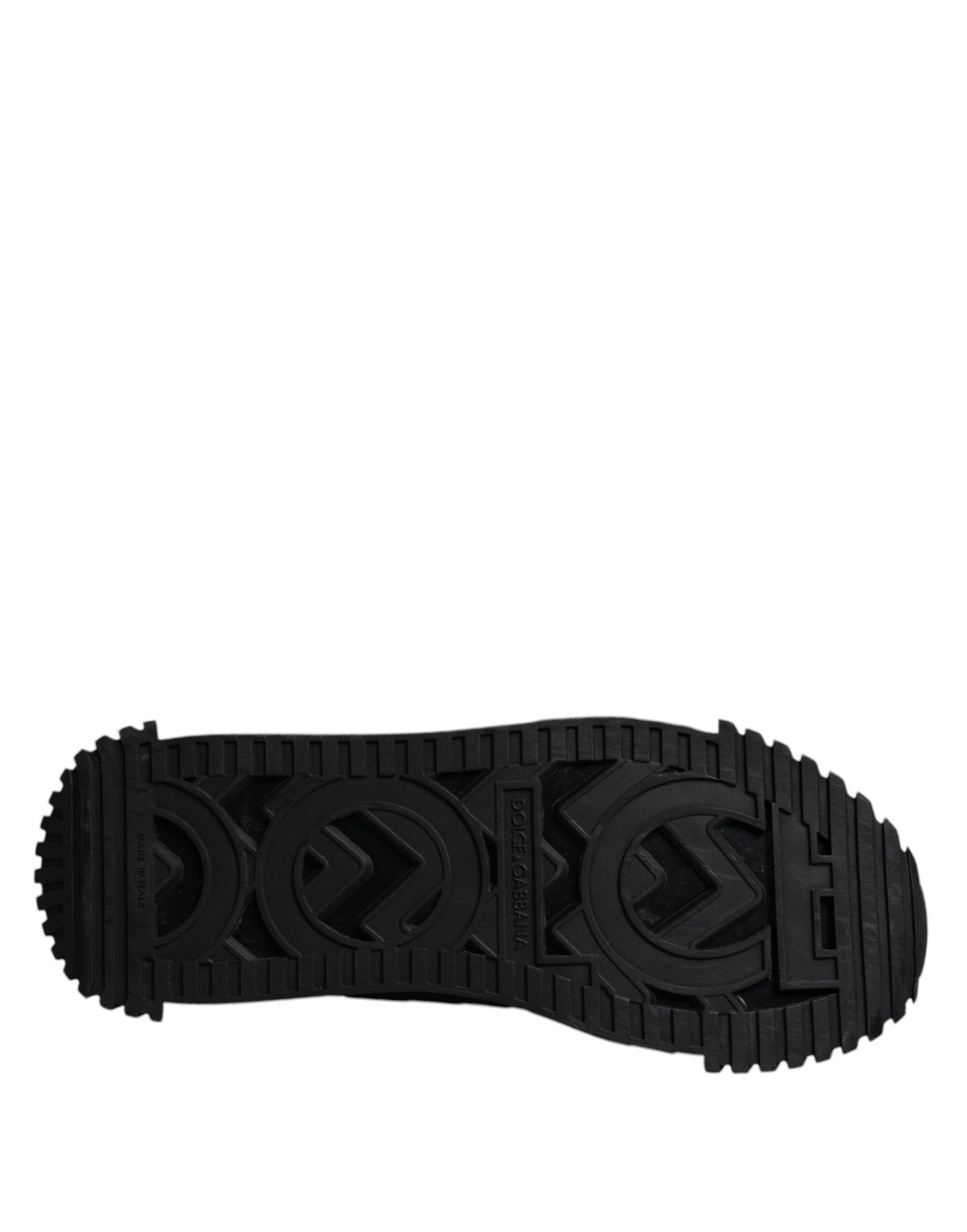 Dolce &amp; Gabbana Black Logo Lace Up Low Top NS1 Sneakers Shoes