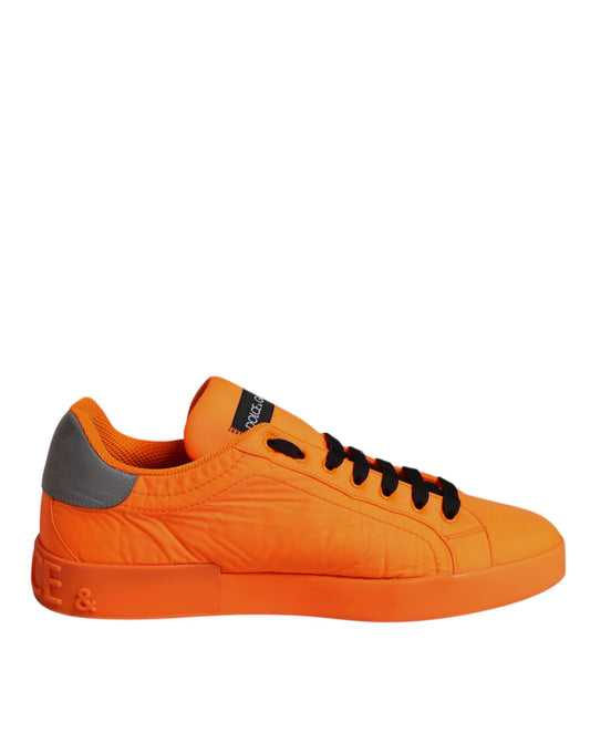 Dolce & Gabbana Orange Portofino Logo Tape Men Sneakers Shoes by Dolce & Gabbana