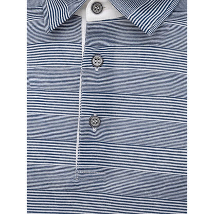 Polo en coton bleu Canali