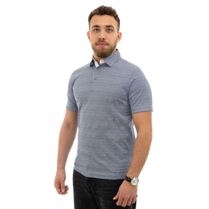 Polo en coton bleu Canali