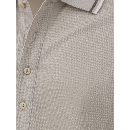Polo en coton gris Canali
