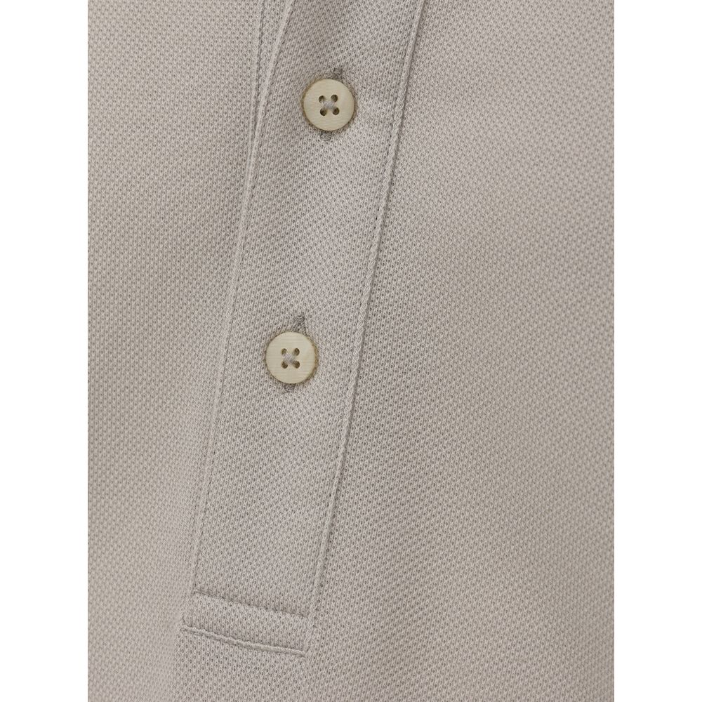 Polo en coton gris Canali