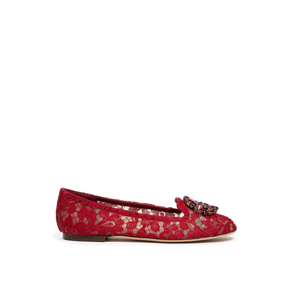 Dolce & Gabbana Red Viscose Ballet Flat by Dolce & Gabbana