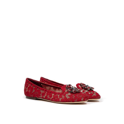 Dolce & Gabbana Red Viscose Ballet Flat by Dolce & Gabbana