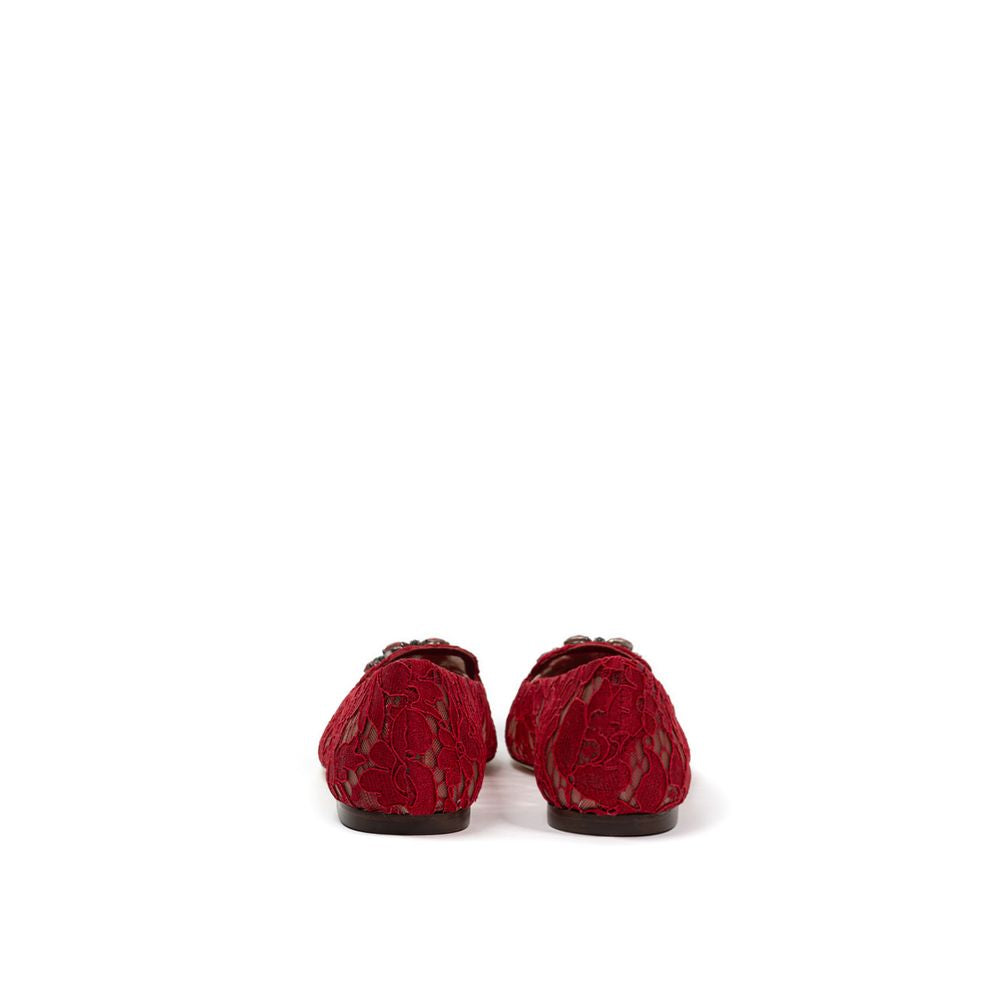 Dolce & Gabbana Red Viscose Ballet Flat by Dolce & Gabbana