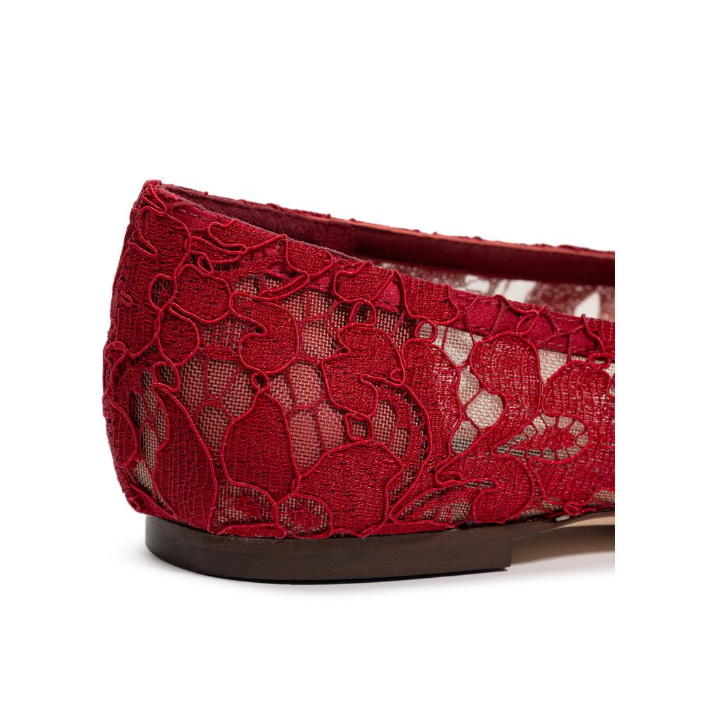 Dolce & Gabbana Red Viscose Ballet Flat by Dolce & Gabbana