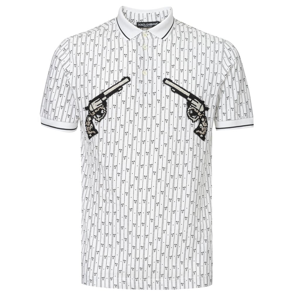 Dolce & Gabbana White Cotton Polo Shirt by Dolce & Gabbana