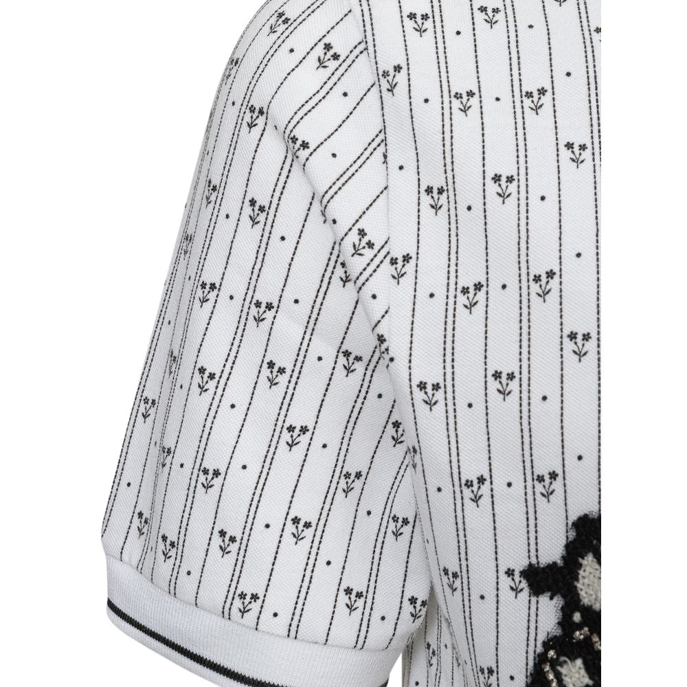 Dolce & Gabbana White Cotton Polo Shirt by Dolce & Gabbana
