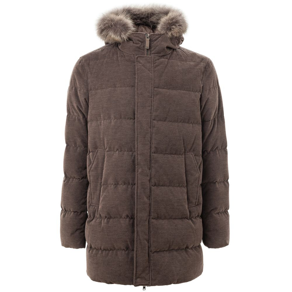 Herno Brown Cotton Jackets & Coat by Herno