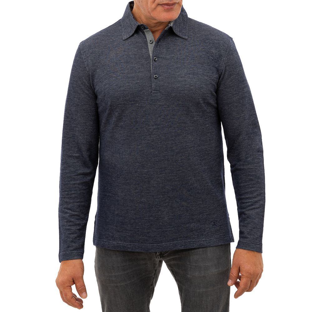 Corneliani Blue Wool Polo Shirt by Corneliani