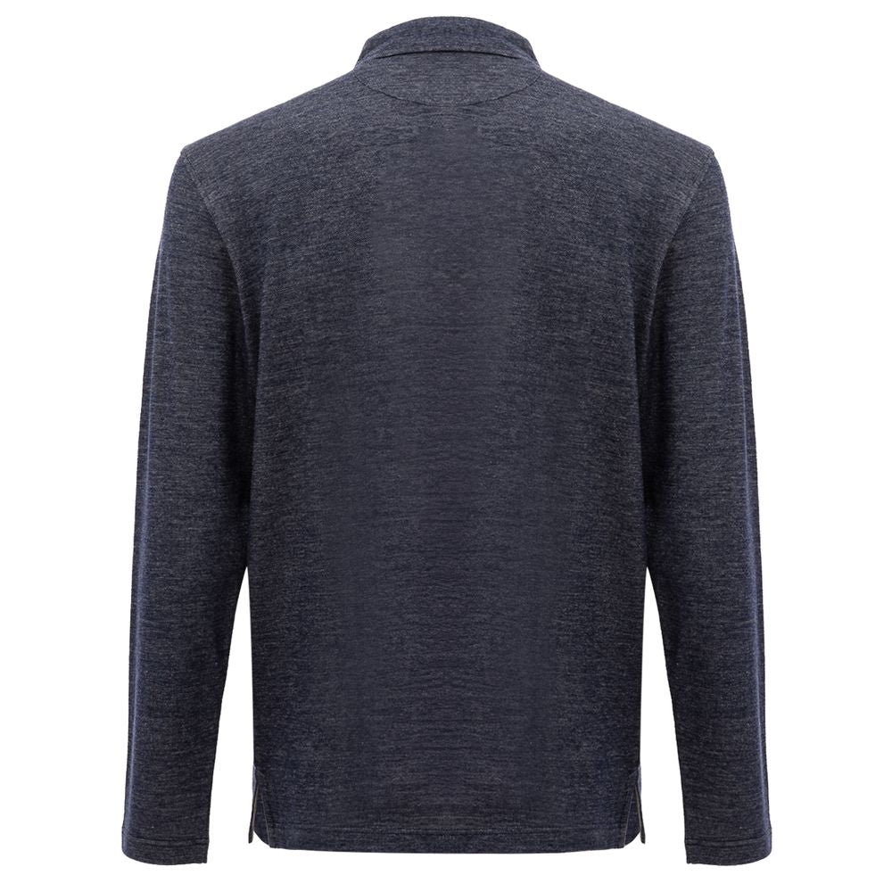 Corneliani Blue Wool Polo Shirt by Corneliani