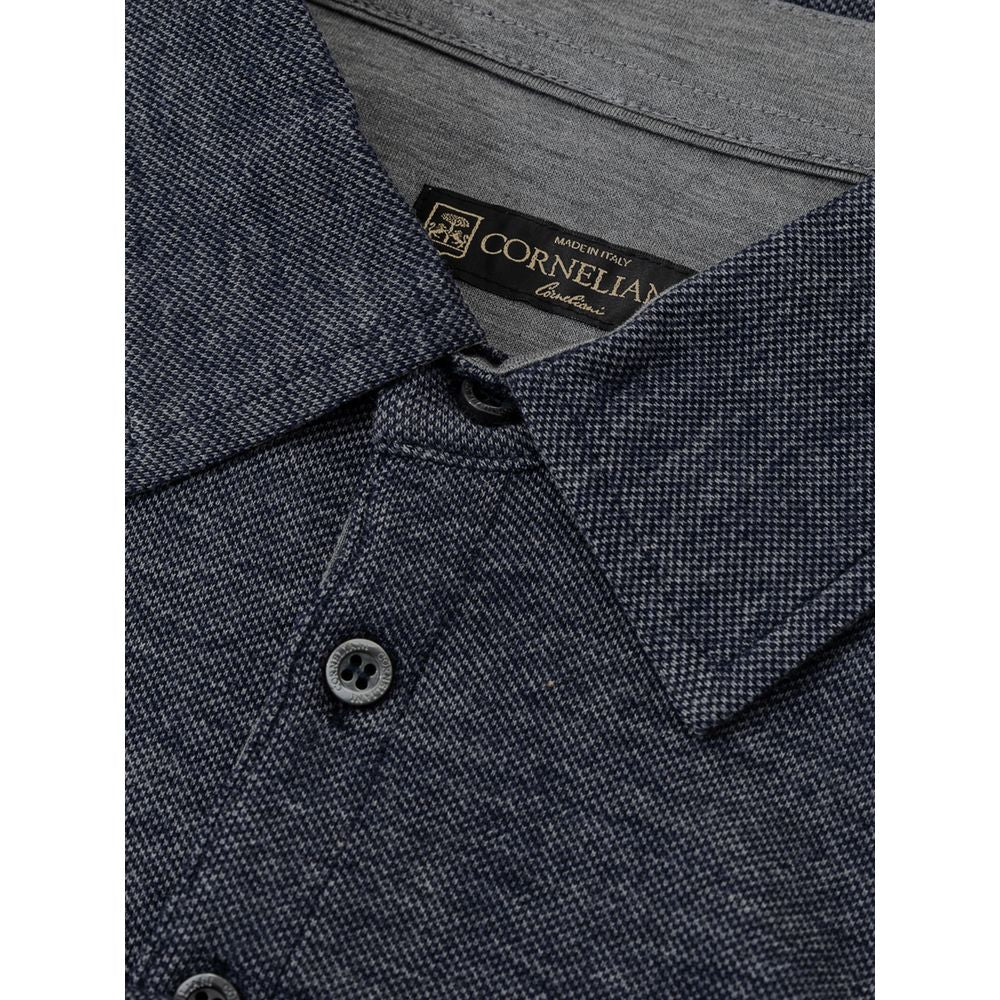 Corneliani Blue Wool Polo Shirt by Corneliani