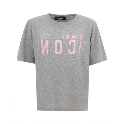 Dsquared² Elegant Gray Cotton Top for Women by Dsquared²