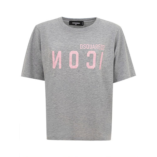 Dsquared² Elegant Gray Cotton Top for Women by Dsquared²