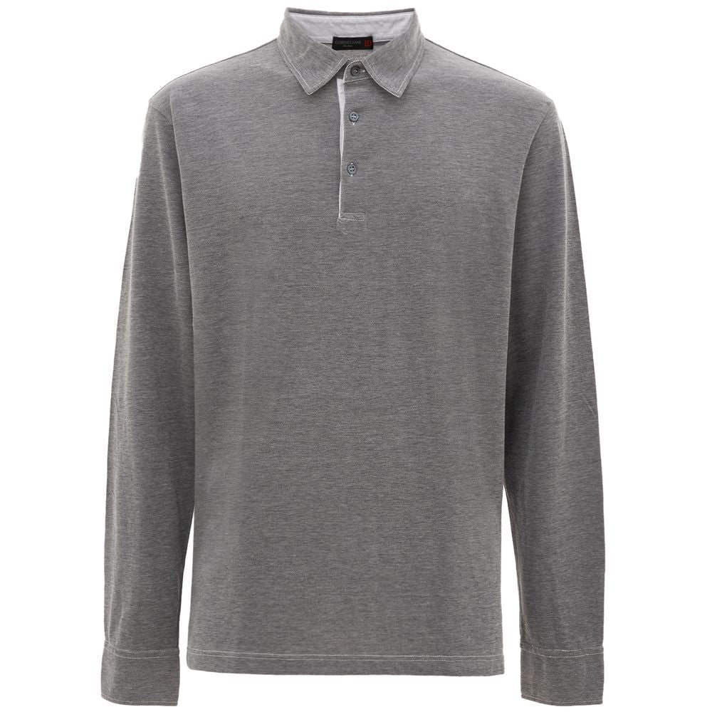 Corneliani Gray Cotton Polo Shirt by Corneliani