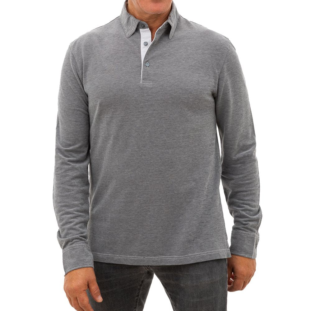 Corneliani Gray Cotton Polo Shirt by Corneliani