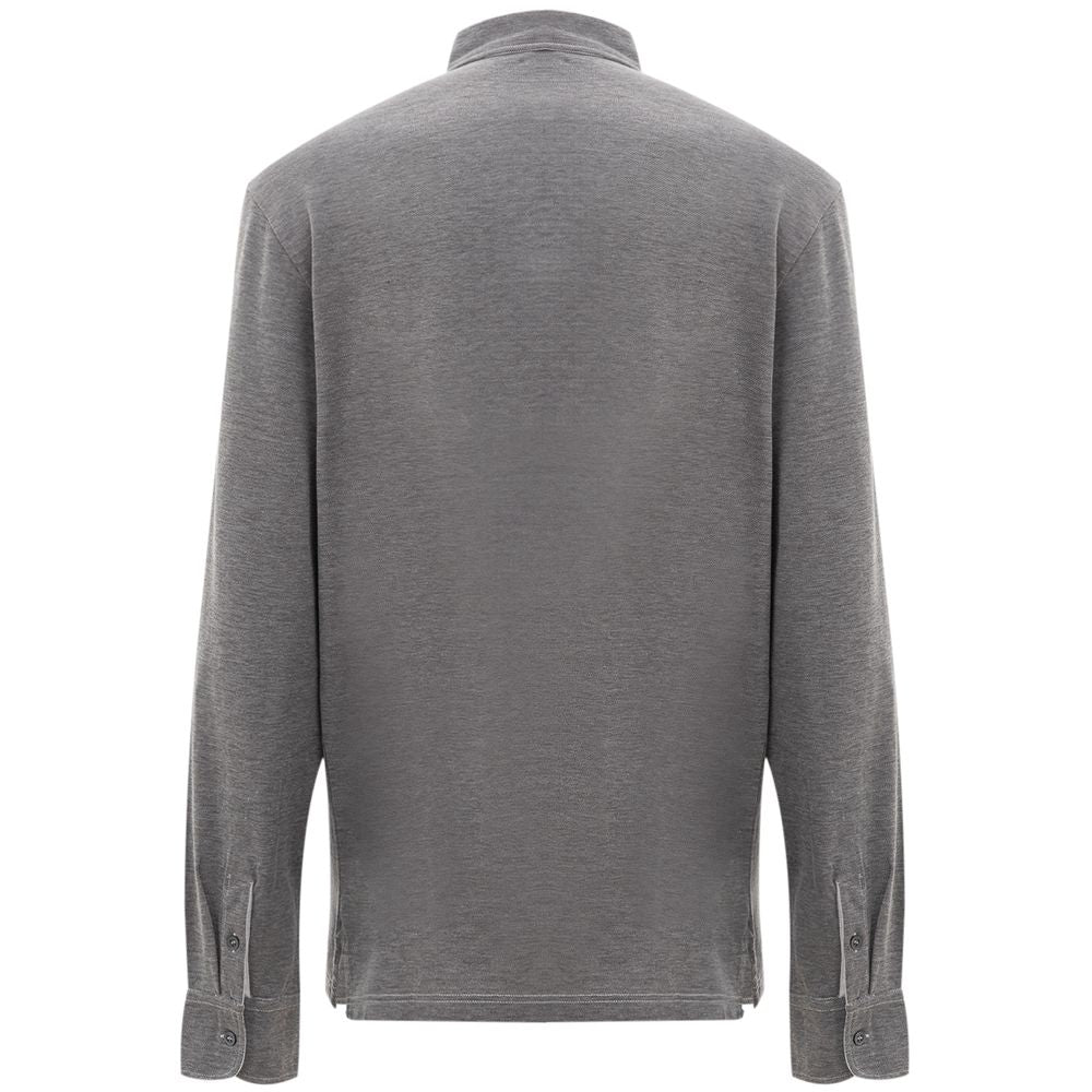 Corneliani Gray Cotton Polo Shirt by Corneliani