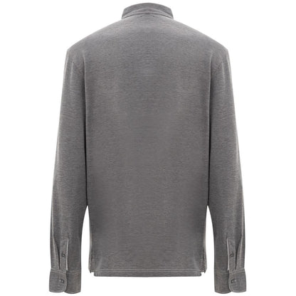 Corneliani Gray Cotton Polo Shirt by Corneliani