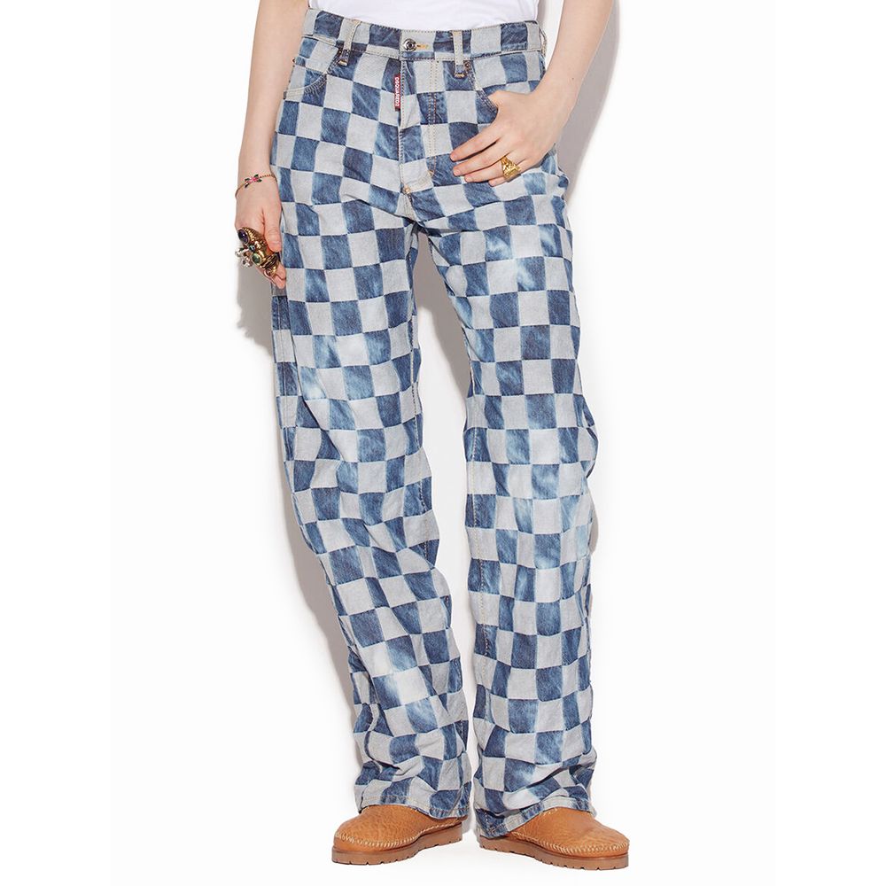 Dsquared² Blue Cotton Relaxed Fit Jean by Dsquared²