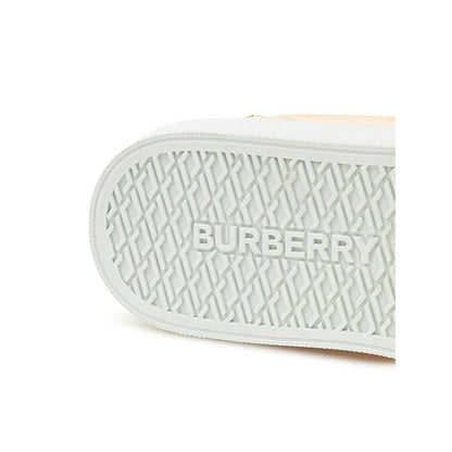 Baskets Burberry en cuir rose