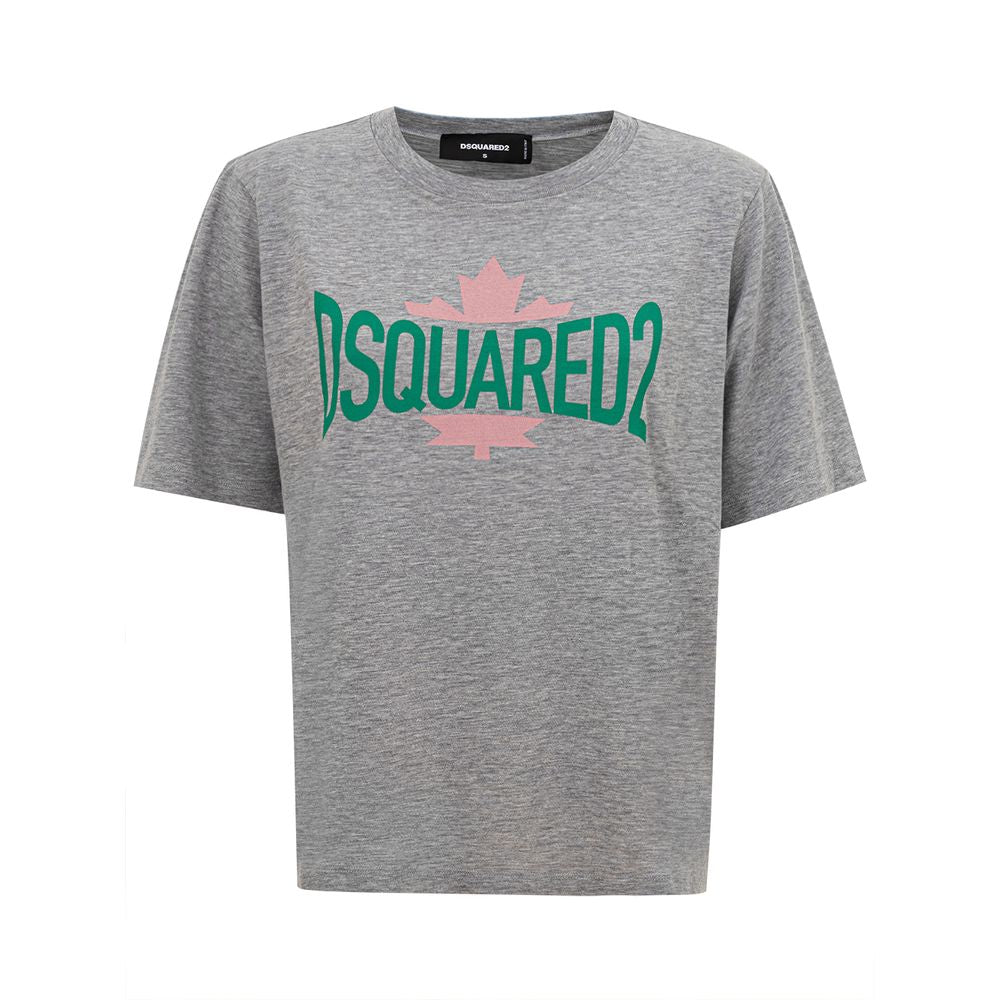 Dsquared² Chic Gray Cotton Tee for the Modern Woman by Dsquared²