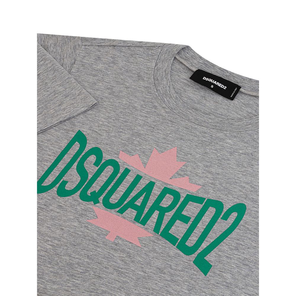 Dsquared² Chic Gray Cotton Tee for the Modern Woman by Dsquared²