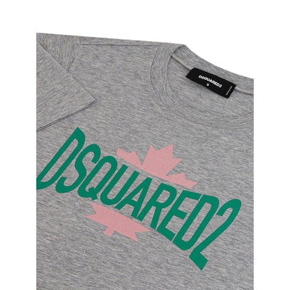 Dsquared² Chic Gray Cotton Tee for the Modern Woman by Dsquared²
