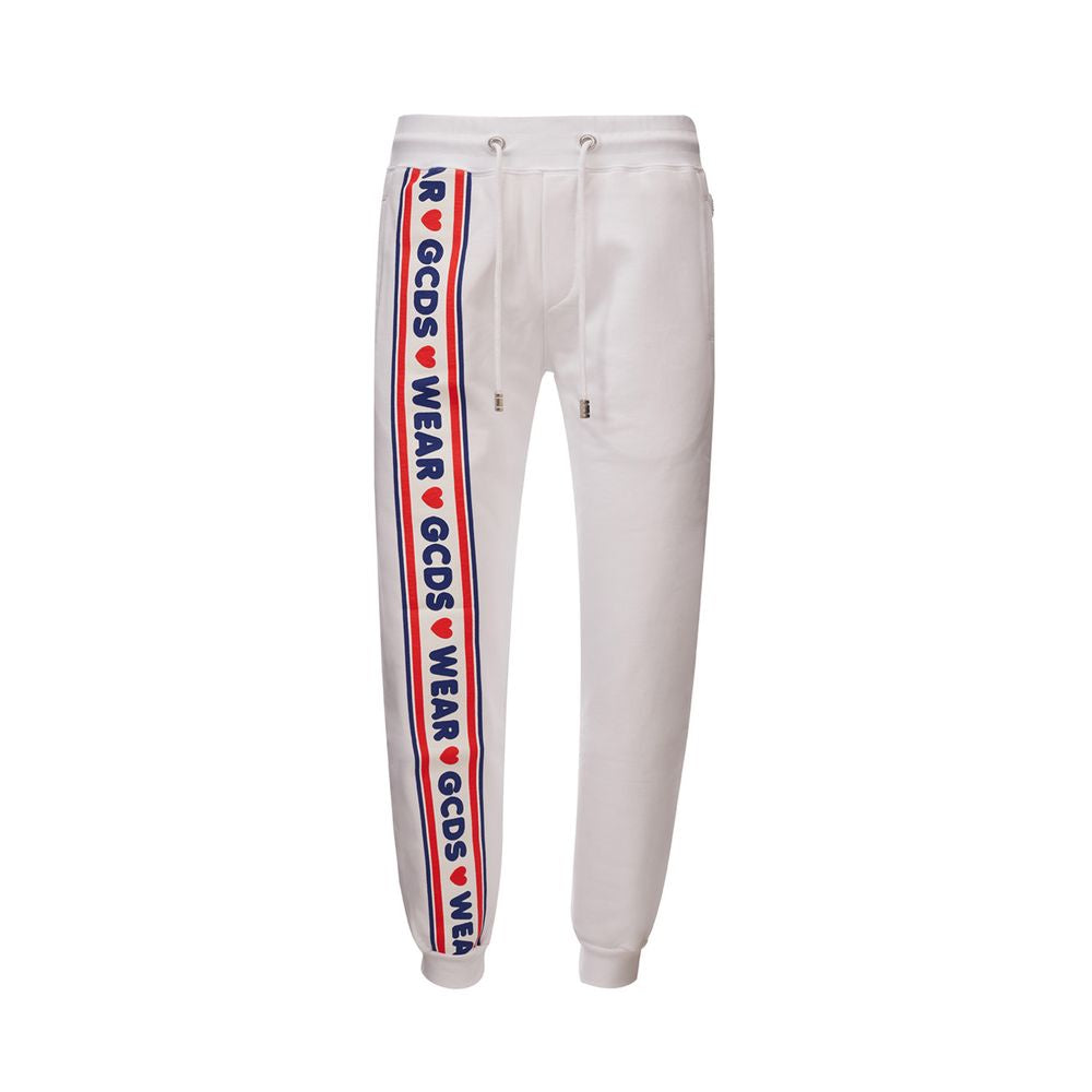 GCDS Elevate Your Wardrobe with Chic White Cotton Pants by GCDS