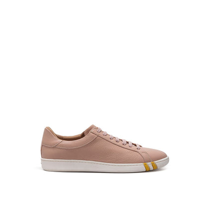 Bally Elegant Pink Cotton Leather Sneakers by Bally