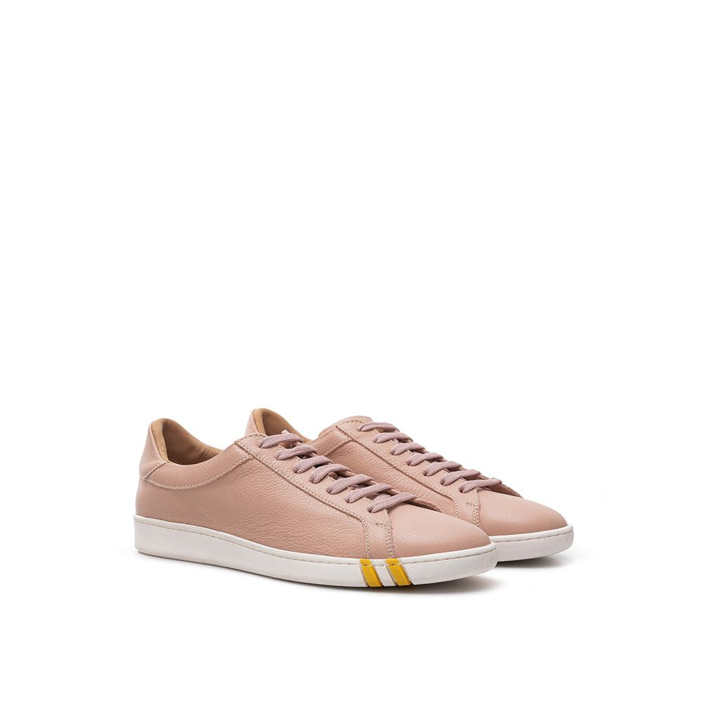 Bally Elegant Pink Cotton Leather Sneakers by Bally