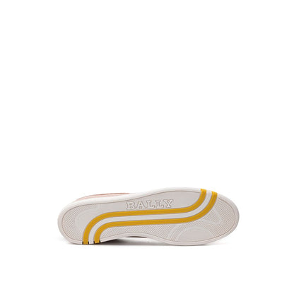 Bally Elegant Pink Cotton Leather Sneakers by Bally