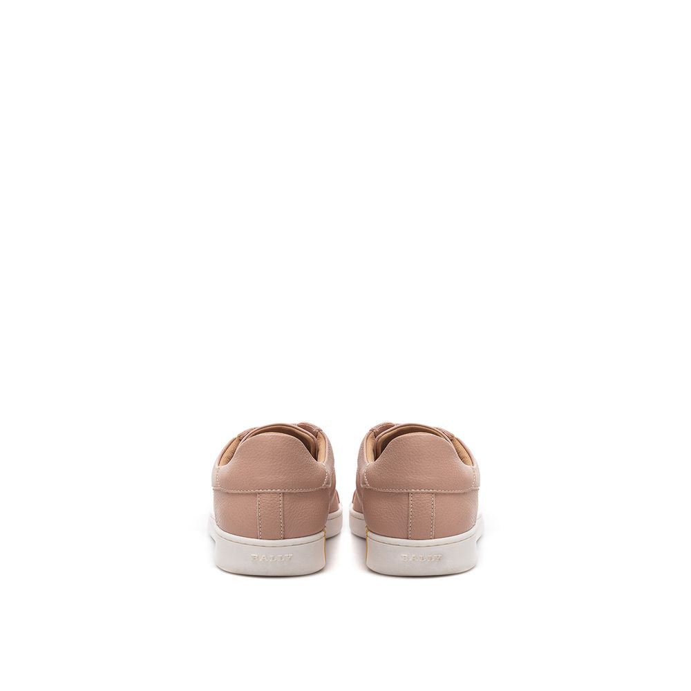 Bally Elegant Pink Cotton Leather Sneakers by Bally