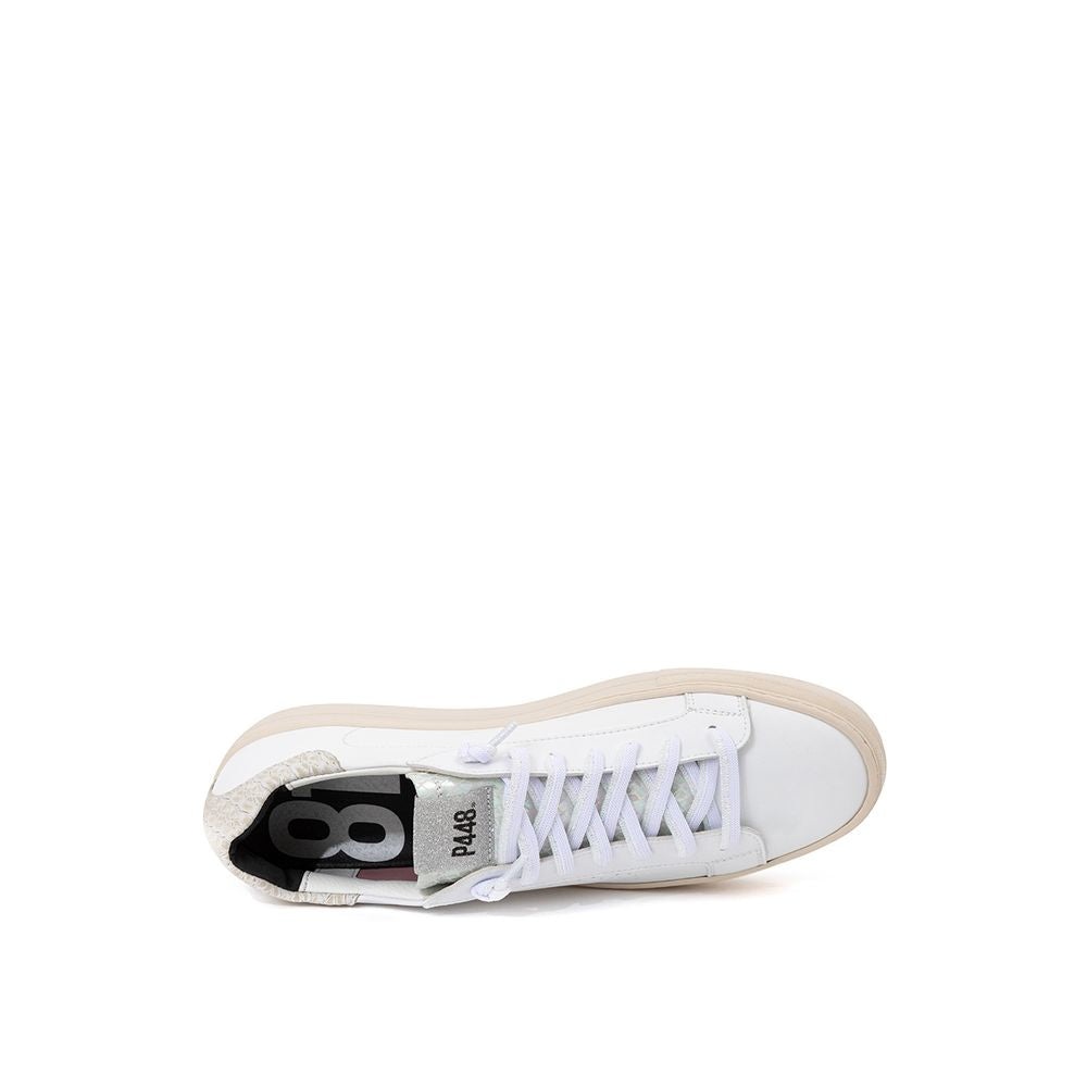 P448 White Leather Sneakers Elegant Casual Footwear by P448