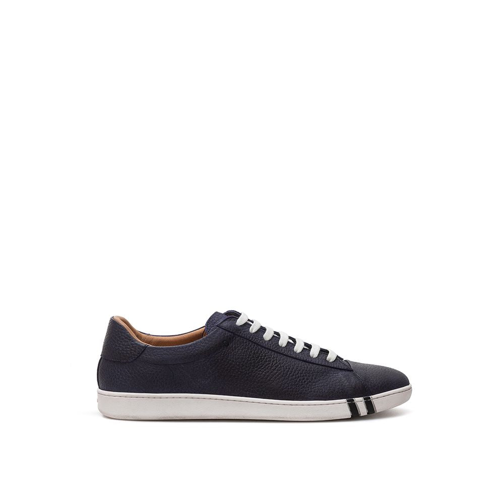 Bally Elegant Blue Leather Sneakers For Men by Bally