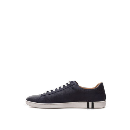 Bally Elegant Blue Leather Sneakers For Men by Bally