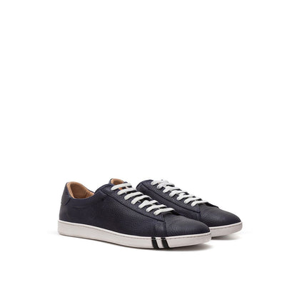 Bally Elegant Blue Leather Sneakers For Men by Bally