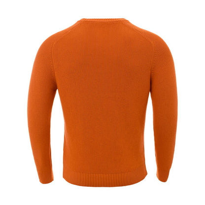 Gran Sasso Italian Cotton Chic Orange Sweater by Gran Sasso