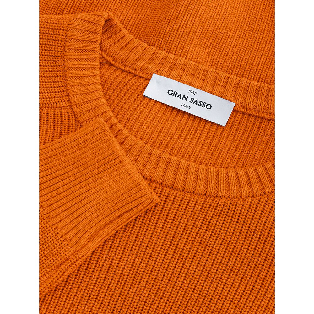 Gran Sasso Italian Cotton Chic Orange Sweater by Gran Sasso