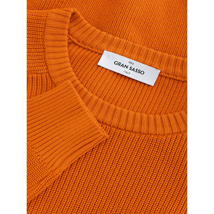 Gran Sasso Italian Cotton Chic Orange Sweater by Gran Sasso
