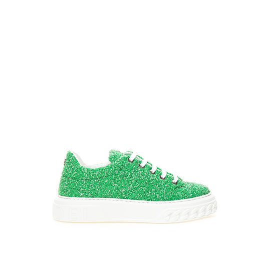 Casadei Emerald Elegance Leather Sneakers by Casadei