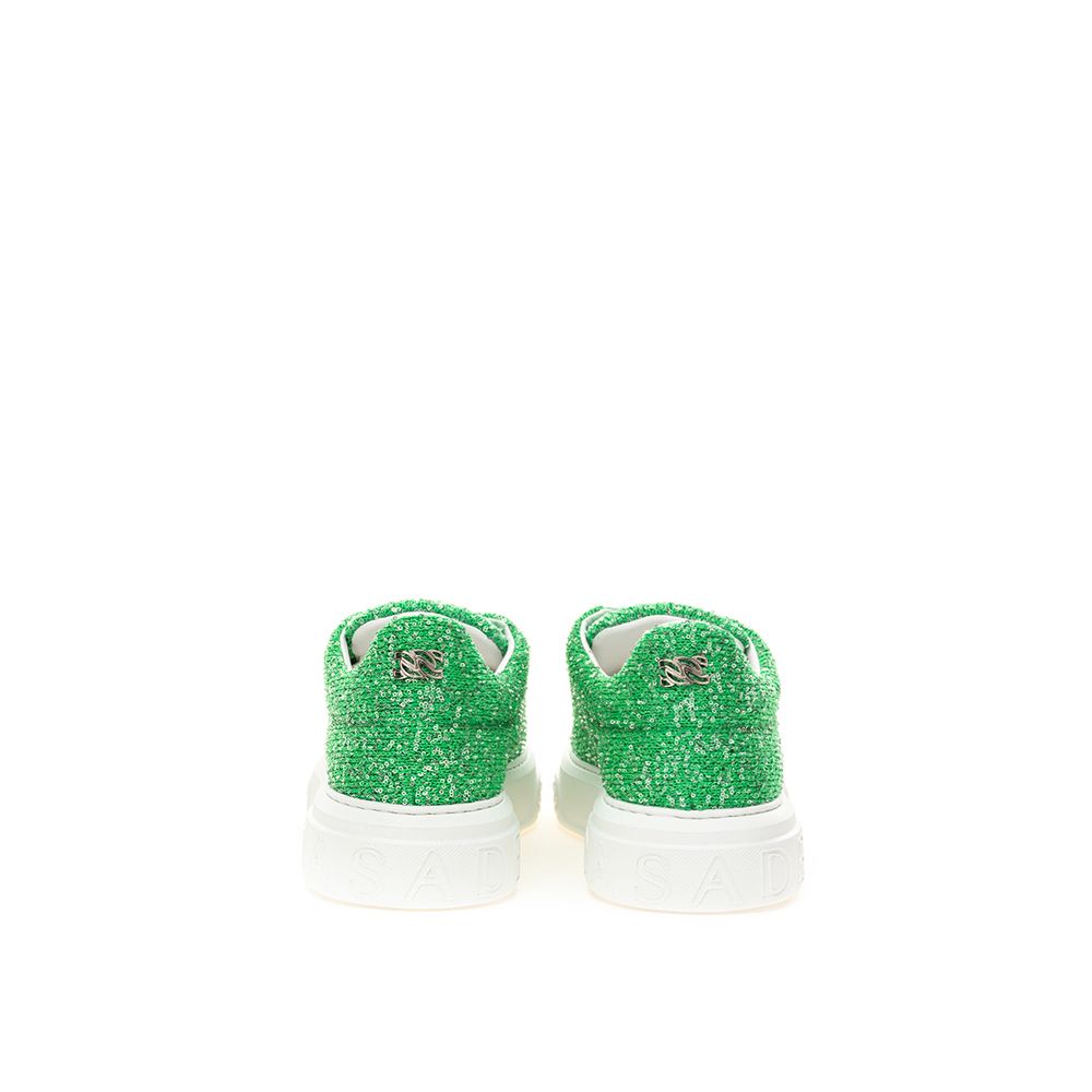Casadei Emerald Elegance Leather Sneakers by Casadei