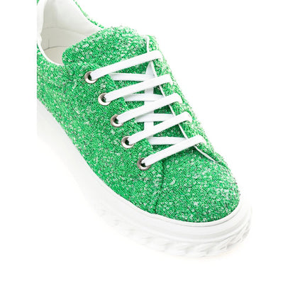 Casadei Emerald Elegance Leather Sneakers by Casadei