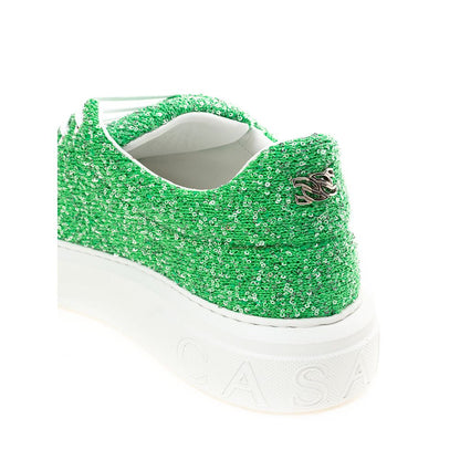 Casadei Emerald Elegance Leather Sneakers by Casadei