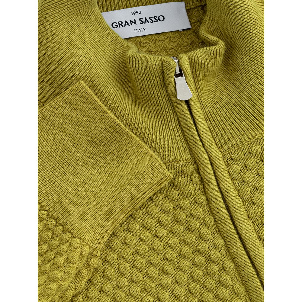 Cardigan élégant en coton jaune Gran Sasso pour homme