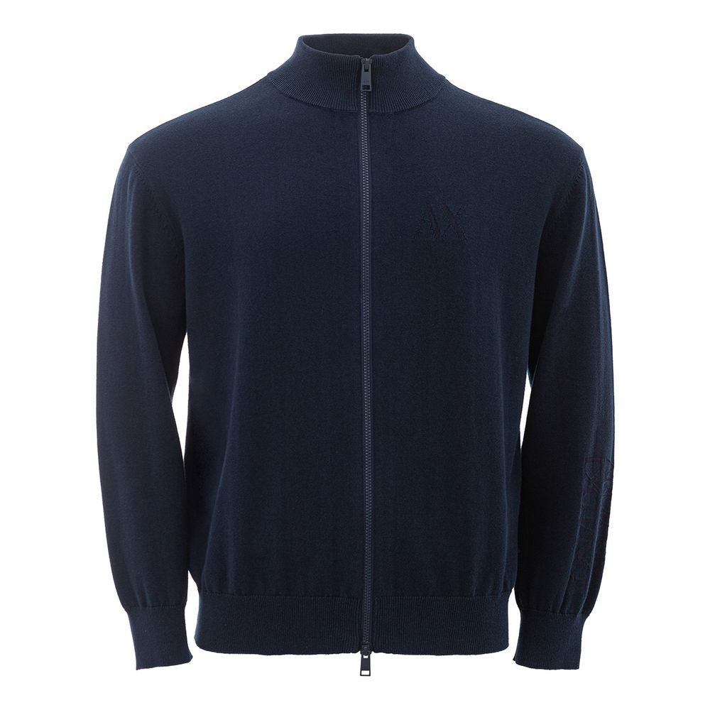 Armani Exchange Blue Cotton Sweater by Armani Exchange